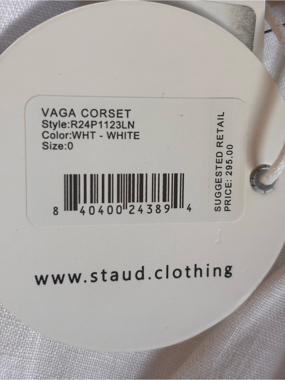STAUD Vaga Linen White Corset Top NWT Size 0 - Picture 14 of 15